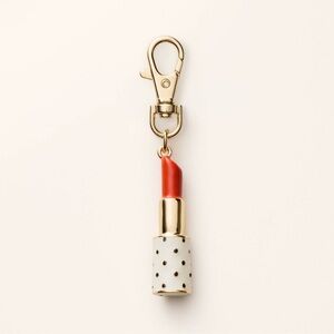kate spade Red and Gold Lipstick Key Holder
